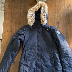 Obermeyer: black Tuscany II Jacket with fur hood